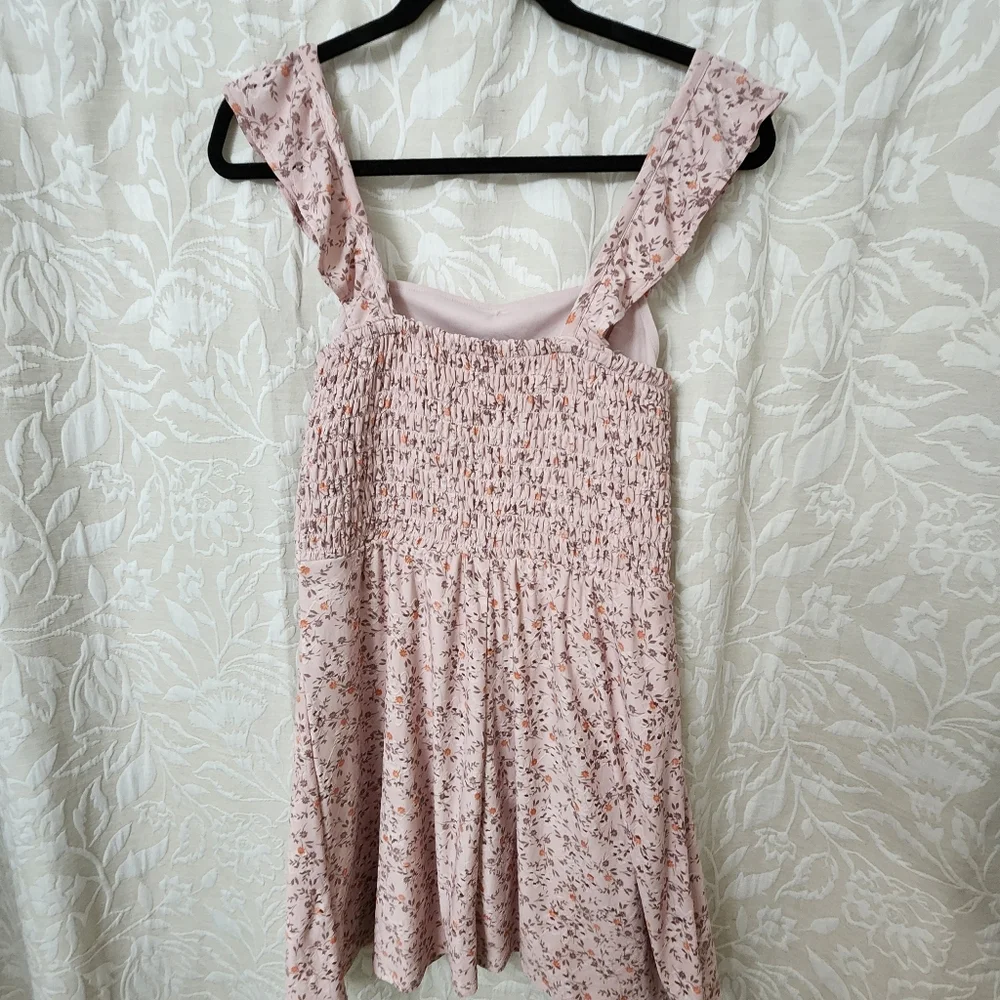 As U Wish Light Pink Floral Dress with Button Accents - Picture 5 of 5